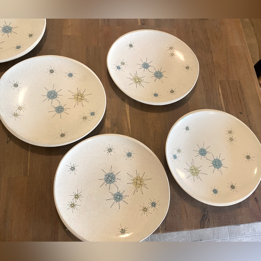 *~MCM Atomic Starburst Dinner Plates Franciscan~*